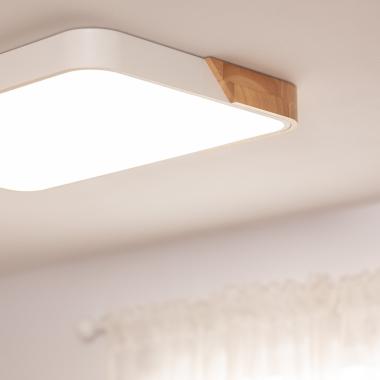 Producto de Plafón LED 30W Rectangular Madera y Metal 625x425 mm CCT Seleccionable Semi-Dari 