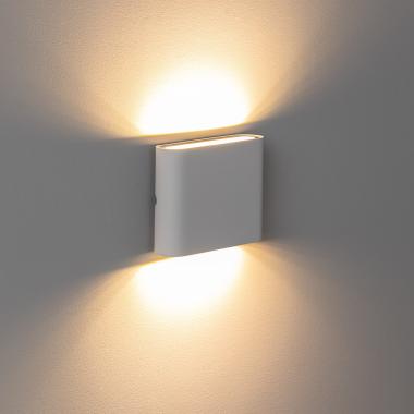 Produto de Aplique de Parede Exterior LED 6W Alumínio Quadrado Iluminação Dupla Luming Branco