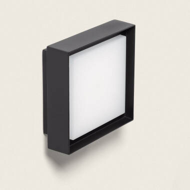 Aplique de Pared Exterior LED 10W Iluminación Cuadrado Negro Bolen