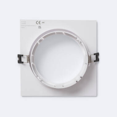Produto de Aro Downlight Encastrável Quadrado Direccionável para Lâmpada LED GU10 AR111 Corte Ø135 mm