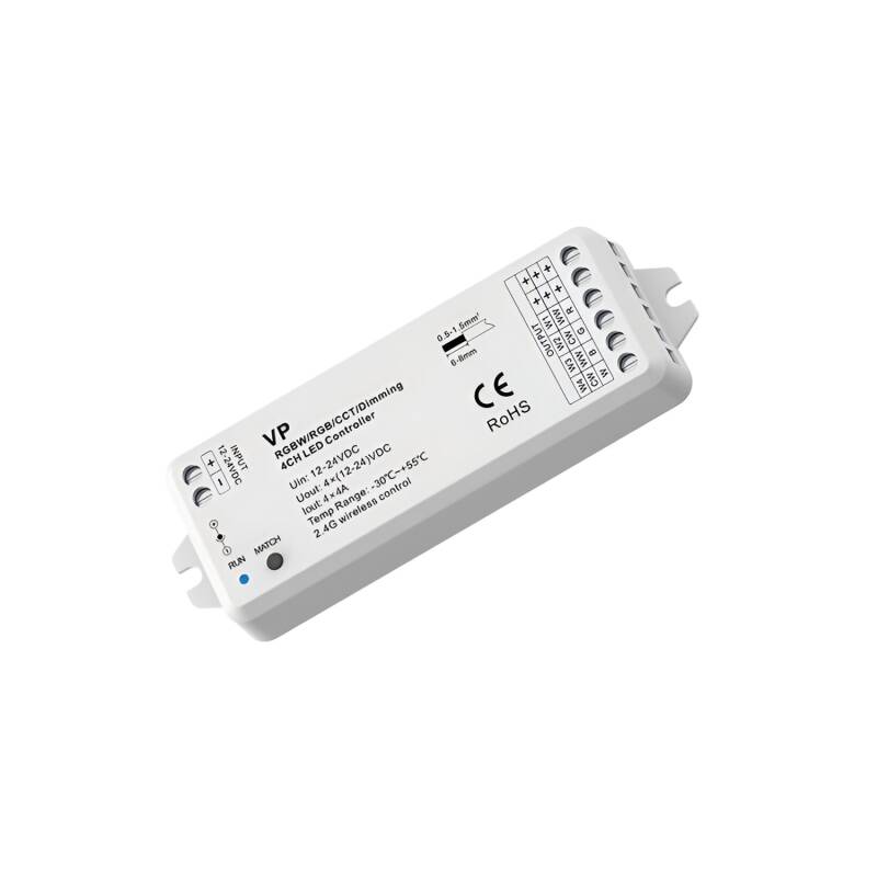 Producto de Controlador Regulador LED 12/24V DC para Tira LED Monocolor/CCT/RGB/RGBW compatible con Mando RF