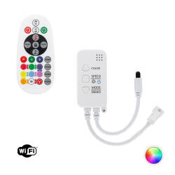 Product Controlador Regulador WiFi Tira LED RGBIC Digital SPI 12-24V DC con Mando IR
