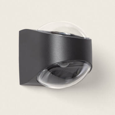 Aplique de Parede Exterior LED 12W Alumínio Iluminação Dupla Cara Adelfa Cinzento escuro