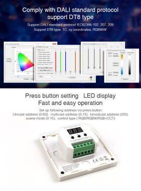 Producto de Mando DALI Táctil LED MiBoxer DP3S para Controlador Regulador DL-X