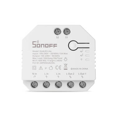 Produto de Interruptor Duplo Commutador Smart WiFi SONOFF Dual R3 Lite 15A
