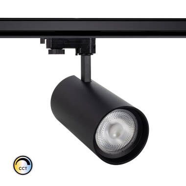 Foco Carril LED Trifásico 30W CCT d'Angelo PHILIPS Xitanium con Óptica Variable Negro