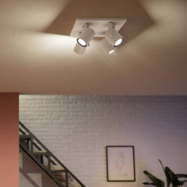 Produto de Aplique de Teto LED White Cor Argenta 4x6W PHILIPS Hue 