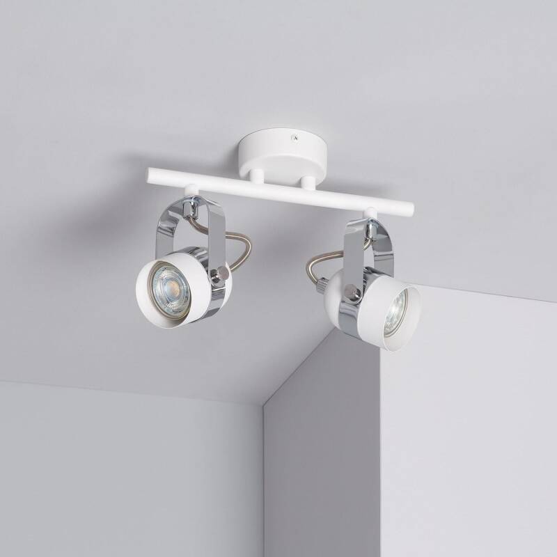 Producto de Lámpara de Techo Orientable Aluminio 2 Focos Blanco Sinner