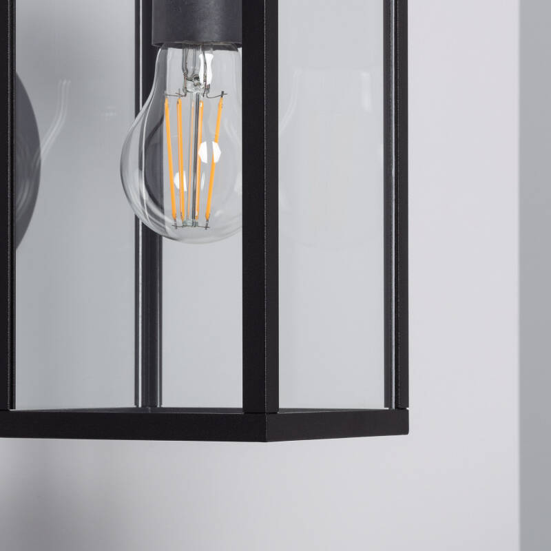 Producto de Lámpara de Pared Exterior de Aluminio y Cristal Brazo Superior Atrium Negro