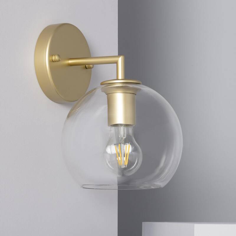 Producto de Lámpara de Pared de Metal y Cristal Round Bern 