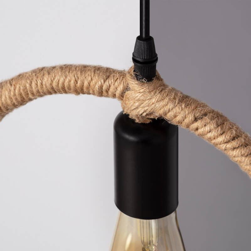 Producto de Lámpara Colgante Cuerda y Metal Maumbo Circular