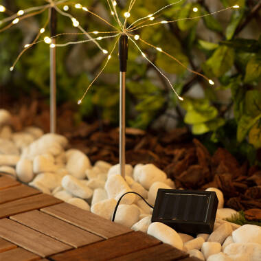 Producto de Set de 3 Pinchos LED Exterior Solar Diente de Leon