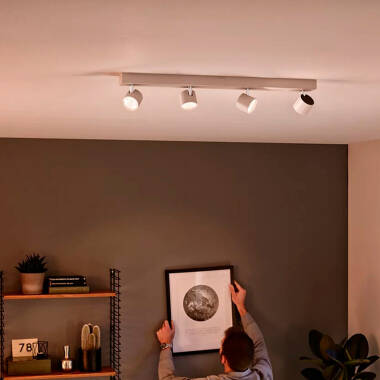 Producto de Lámpara de Techo LED Regulable WarmGlow 4 Focos 4x4.5W PHILIPS Star