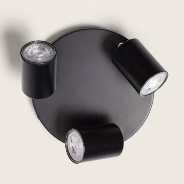 Producto de Lámpara de Techo Orientable Circular Metal 3 Focos Albus Black