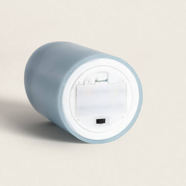 Producto de Vela LED Cera Natural Azul con Batería 12.5 cm