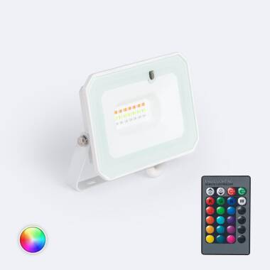 Foco Projetor LED 20W IP65 RGB com Comando IR