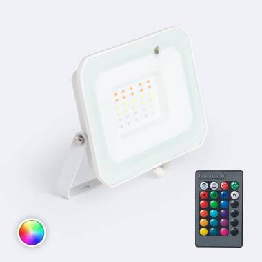 Foco Projetor LED 30W IP65 RGB com Comando IR