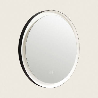 Espelho de casa de banho com luz LED e anti-embaciamento Ø60 cm Nahia