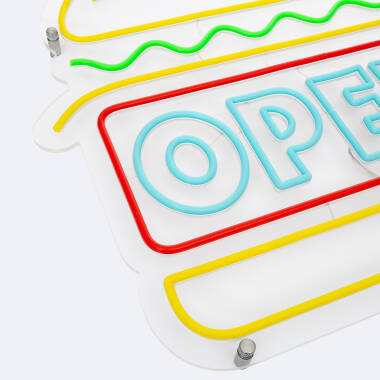 Producto de Cartel Neón LED Open Burger