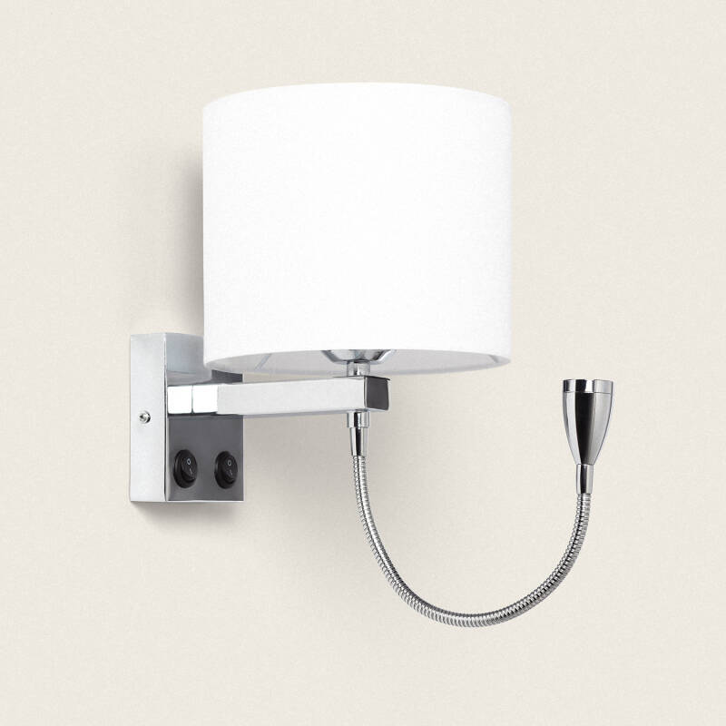 Producto de Lámpara de Pared con Luz de Lectura 2.5W Metal Silver-Kianga