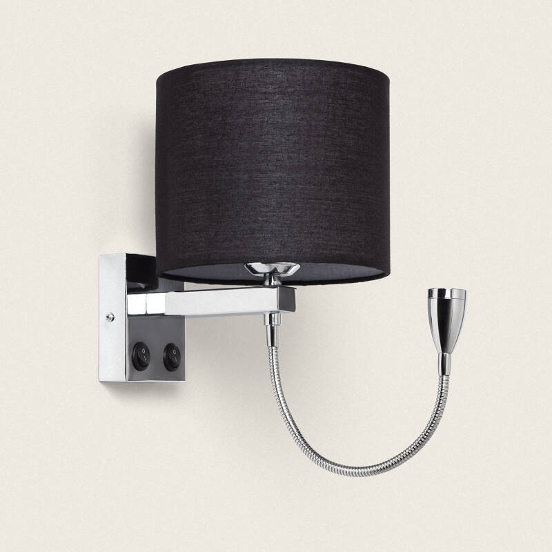 Producto de Lámpara de Pared con Luz de Lectura 2.5W Metal Silver-Kianga