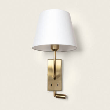 Producto de Lámpara de Pared con Luz de Lectura 2.5W Metal Gold-Teylo Conne