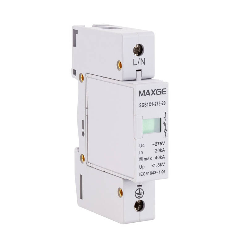 Producto de Protector Sobretensiones Transitorias MAXGE 1P-Clase II-40kA-20kA-1,8kV