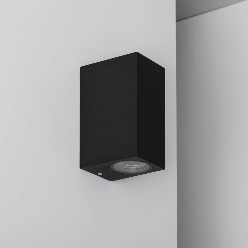 Producto de Aplique de Pared Exterior Aluminio Iluminación Doble Cara Negro Miseno