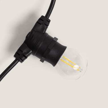 Producto de Kit Guirnalda Luces Exterior IP44 5m Negro + 5 Bombillas Filamento LED B22 2W G45