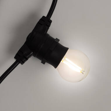 Producto de Guirnalda Exterior con Bombillas LED B22 Filamento G45 10m IP44 Negro