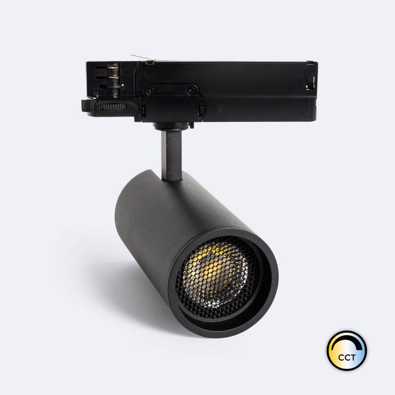 Producto de Foco Carril LED Trifásico 30W Fasano Antideslumbramiento CCT Regulable Negro