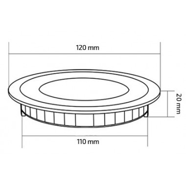 Produto de Placa LED 6W Circular SwitchCCT Seleccionável SuperSlim Corte Ø 110 mm