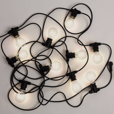 Producto de Guirnalda Exterior con Bombillas LED B22 Filamento A60 10m IP44 Negro