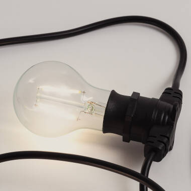 Producto de Kit Guirnalda Luces Exterior IP44 10m Negro + 10 Bombillas Filamento LED B22 2W A60