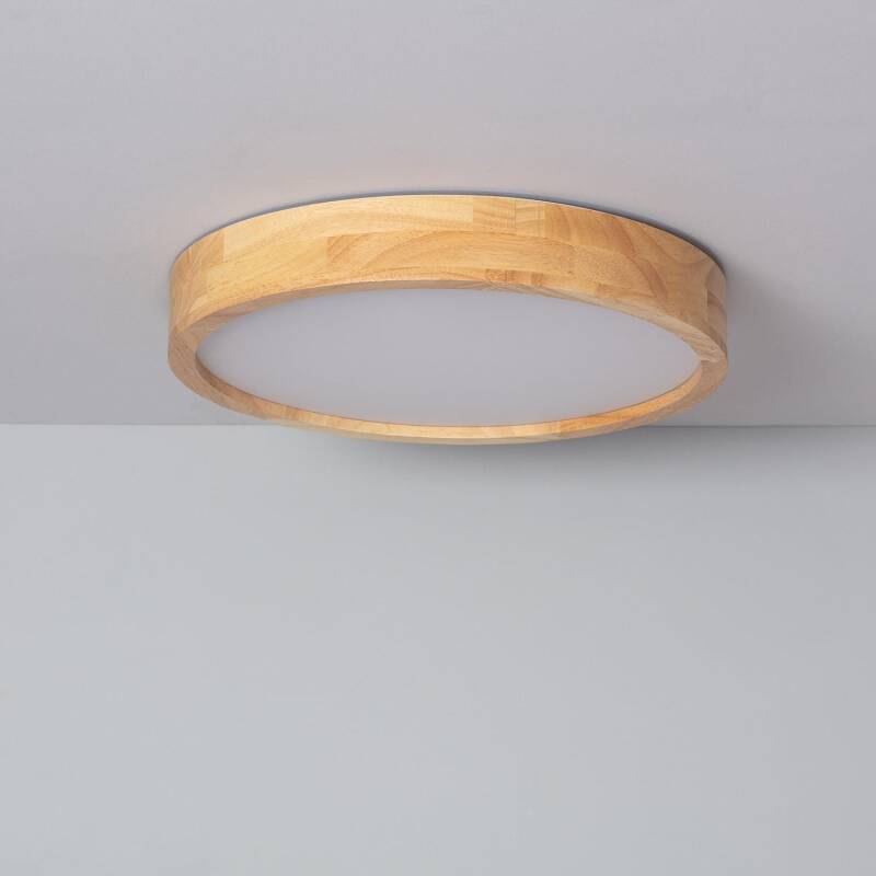 Producto de Plafón LED 20W Circular Madera Ø400 mm CCT Seleccionable Kayu