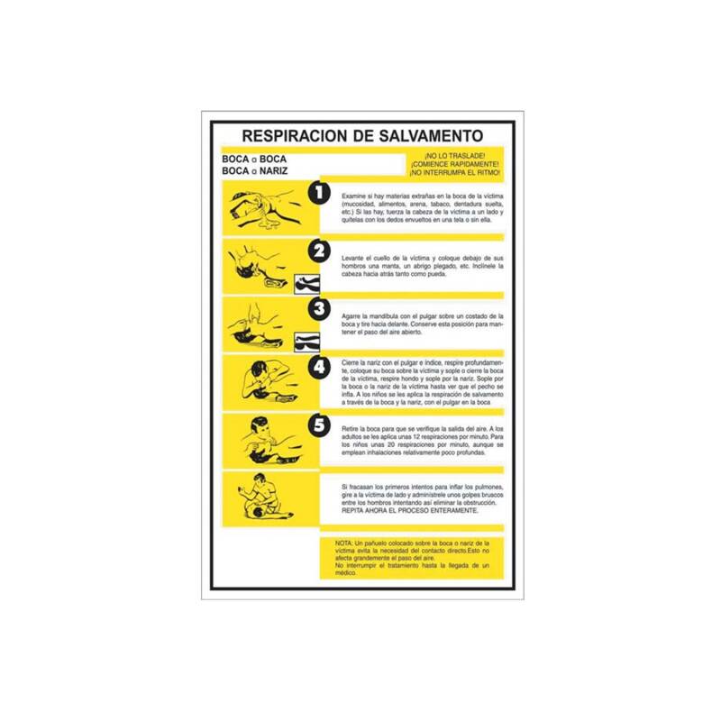 Produto de Pack 6 Unidades Cartaz PVC Primeiros Socorros - Respiração para Salvamento CATU AP223S