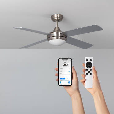 Ventoinha de Teto Silenciosa Navy Níquel 132cm Motor DC WiFi Prata