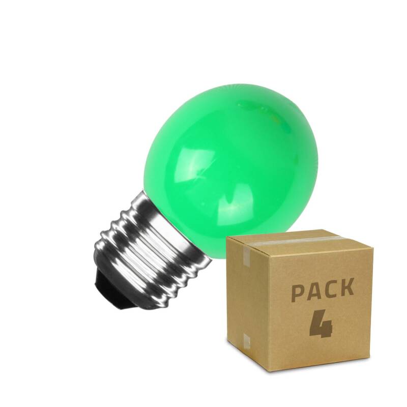 Produto de Pack de 4 Lâmpadas LED E27 3W 300 lm G45 Verde 