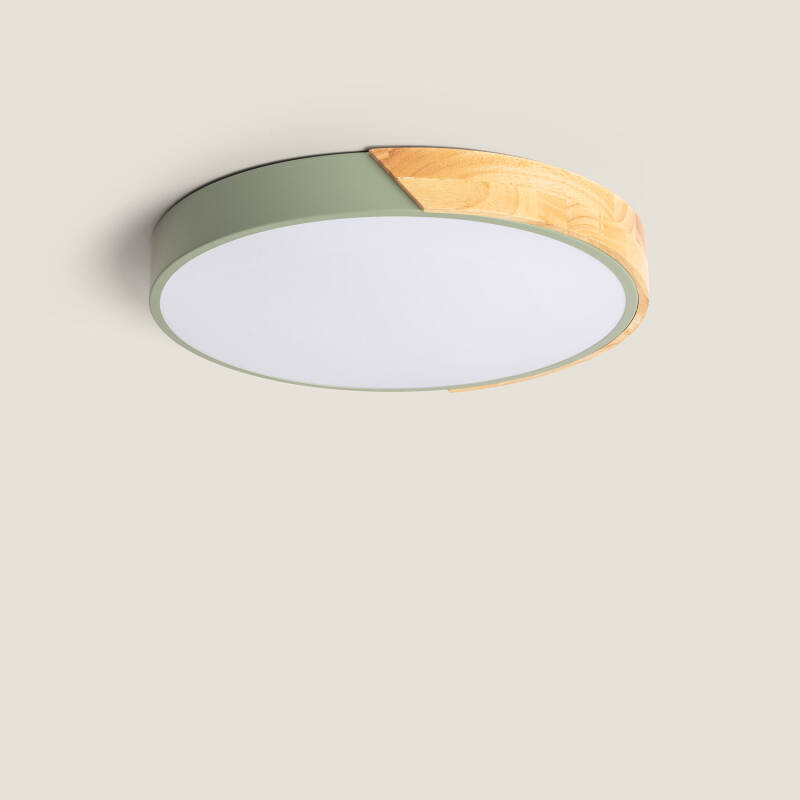 Producto de Plafón LED 24W Circular Madera CCT Seleccionable Ø418 mm Semi-Dari