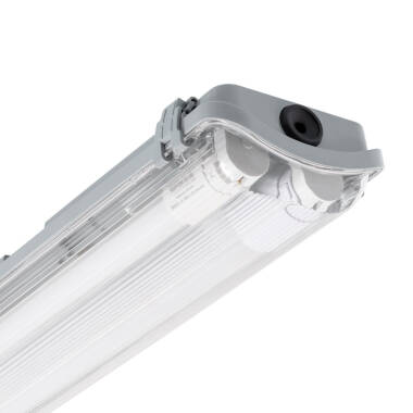 Armadura Hermética LED com dois Tubos LED 60 cm IP65 Conexão Uni-Lateral