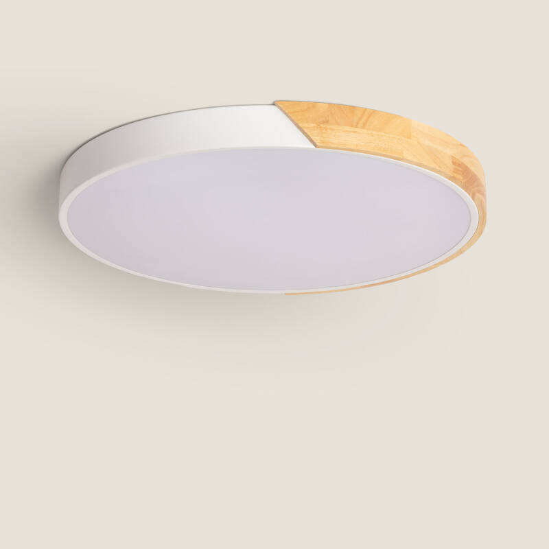 Produto de Plafón LED 36W Circular Madeira Ø500 mm CCT Selecionável Semi-Dari 