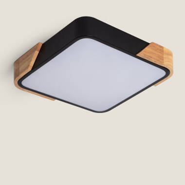 Plafón LED 18W Cuadrado Madera 325x325 mm CCT Seleccionable Semi-Dari