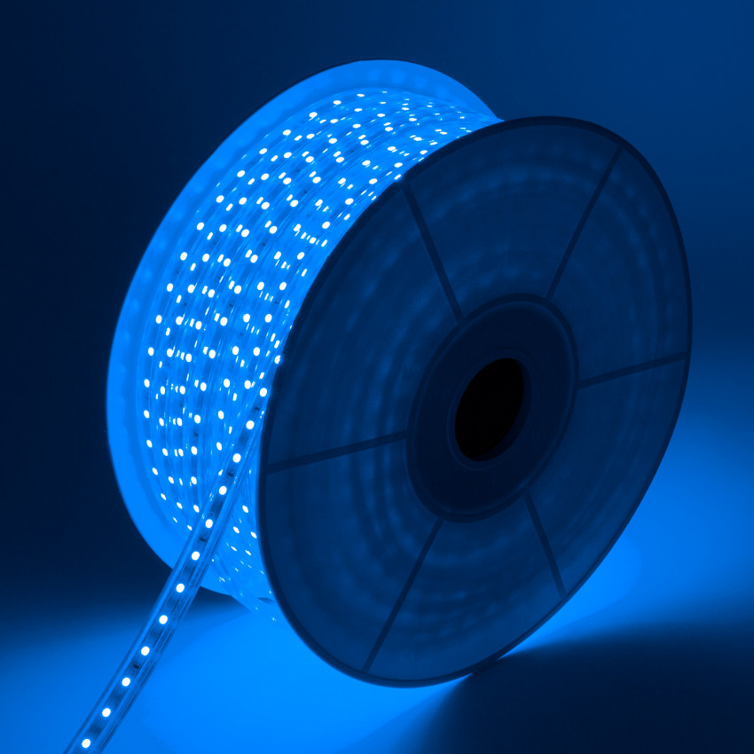 Bobina de Tira LED Regulable 220V AC 60 LED/m 50m Azul IP65 Corte cada 100 cm