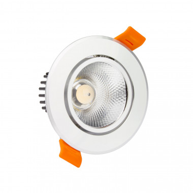 Foco Downlight LED 12W COB Direccionable Circular Plata Corte Ø 90 mm No Flicker