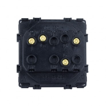 Interruptor Duplo com Moldura PC Modern Preto