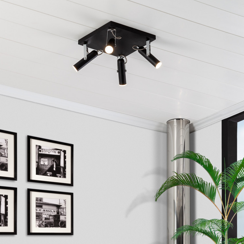 Foco LED Orientable Quvu 4x4W Negro