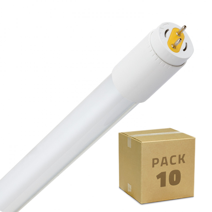 Pack Tubos LED T8 Cristal 120 cm Conexión Un Lateral  18W 160lm/W (10un) 