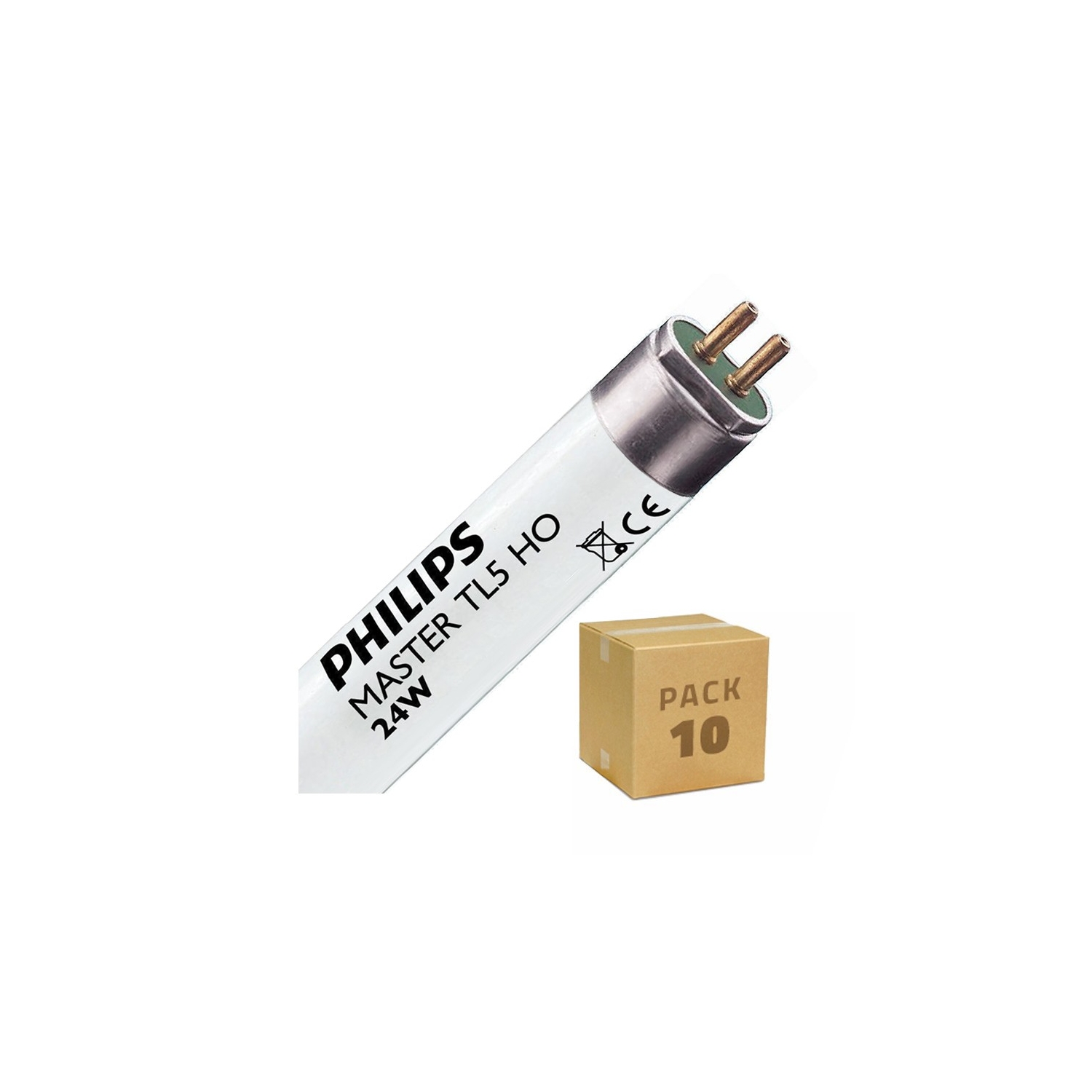 Producto de Pack Tubo Fluorescente Regulable PHILIPS T5 HO 55 cm Conexión dos Laterales 24W (10 un) 