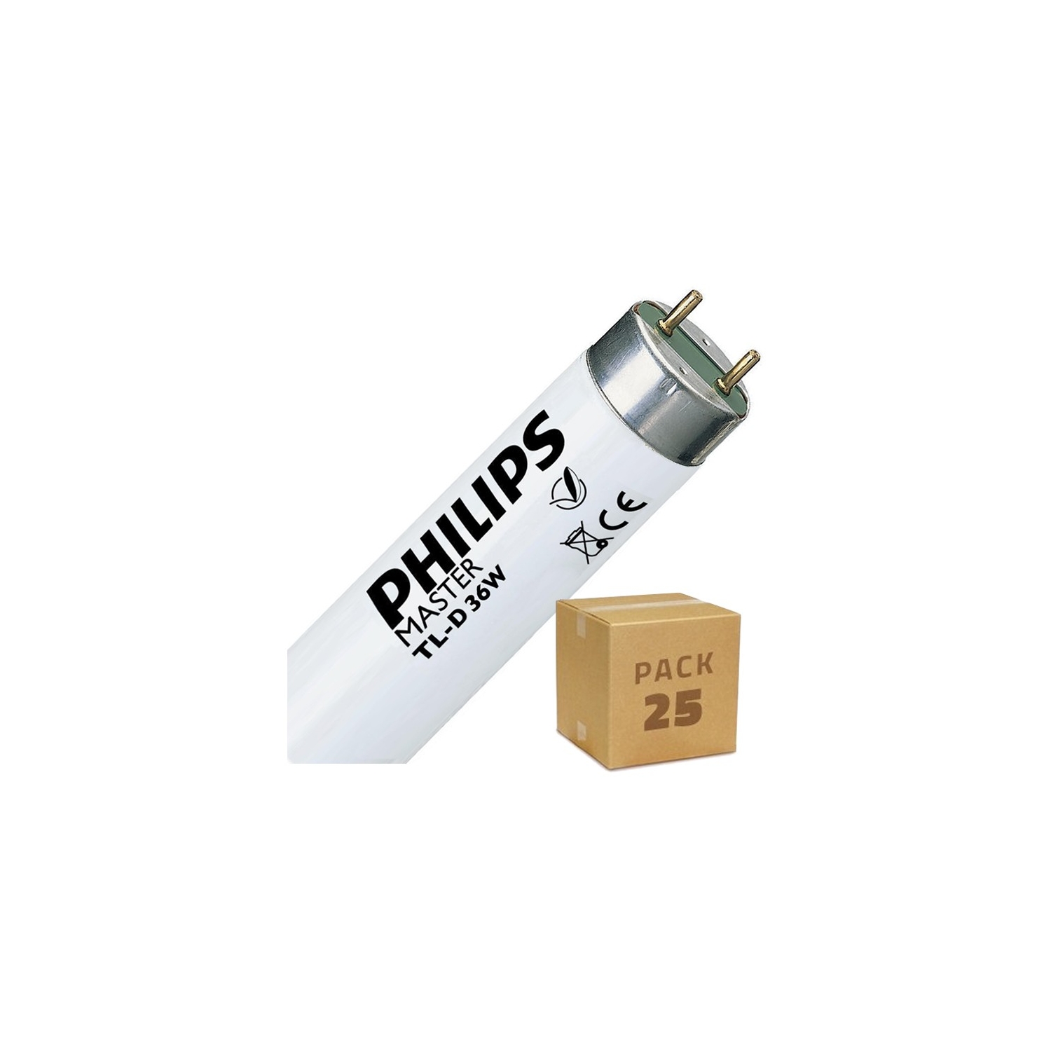 Producto de Pack Tubo Fluorescente Regulable PHILIPS T8 G13 120 cm Conexión dos Laterales 36W (25 un) 