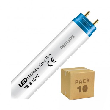 Product Pack Tubos LED 60 cm T8 Conexão Uni-Lateral 8W 100lm/W PHILIPS CorePro (10 un)